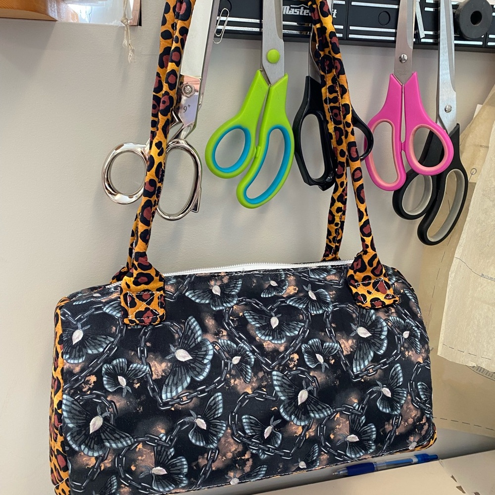 Leopard Print and Death Moth & Chains hand bag